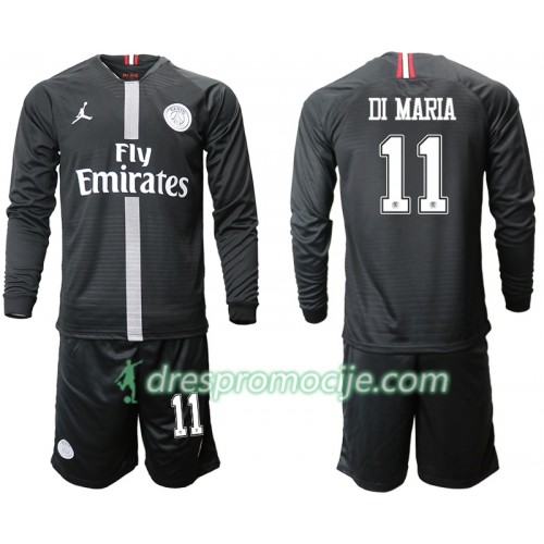 Paris Saint-Germain Dres DI MARIA 11 Jodan Crna Dječji Treći 2018/19 Dugim Rukavima Paris Saint-Germain Dres DI MARIA 11 Jodan Crna Dječji Treći 2018/19 Dugim Rukavima
